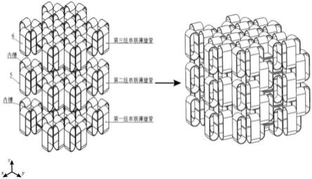 一种空间全方位自锁的串联薄壁管吸能系统