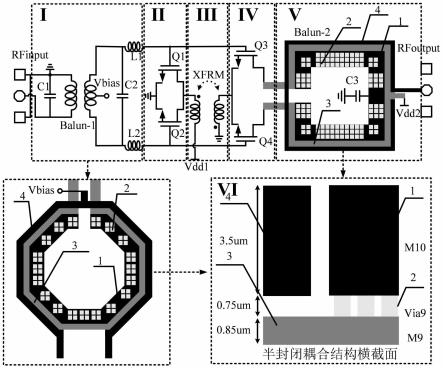 一种基于半封闭耦合结构的硅基太赫兹五倍频器