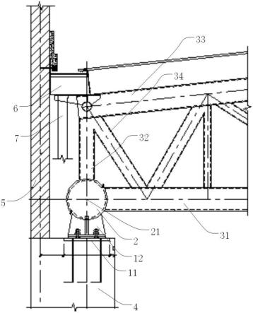 一种用于大跨度管桁架的支座节点结构的制作方法