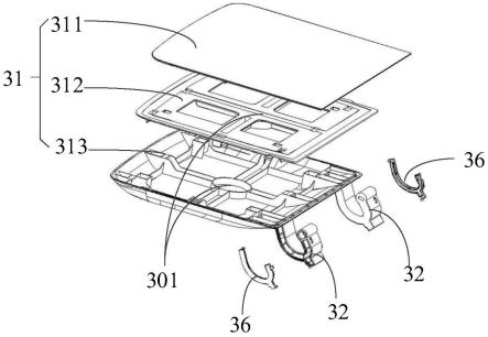 翻盖组件、顶盖装置及软水机的制作方法