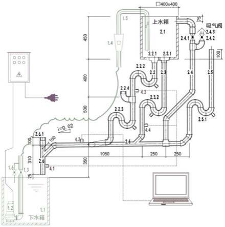 一种建筑排水管道系统水、气流动状态观察演示装置