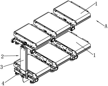一种带有上下层联结装置的单驱双层分拣小车结构的制作方法