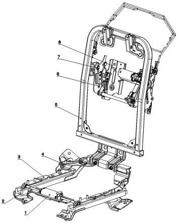 后排半躺式座靠联动四向电动调节座椅骨架的制作方法