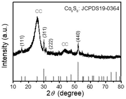 一种碳布负载的Mo掺杂Co9S8纳米阵列复合材料及其应用