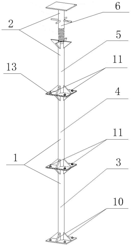 一种可调节高度的轻型单支施工电梯基础回顶加固装置的制作方法