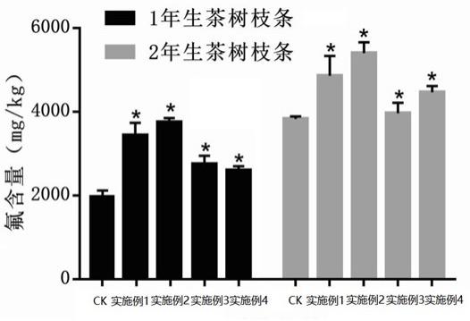 一种增加茶树叶片氟富集和抗冻能力的组合物及其制备方法