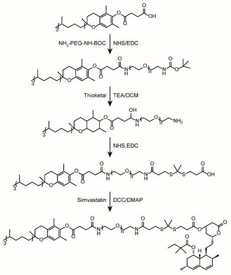 一种他汀前药和他汀靶向递送系统及其制备方法和应用