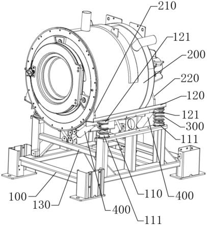 工业洗脱机的弹簧悬浮式减震装置的制作方法