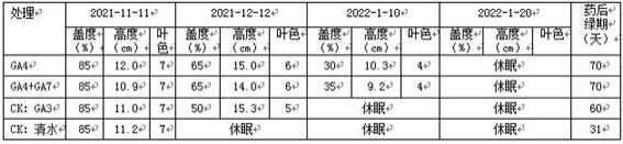 一种促进草坪草耐低温延绿的方法及应用