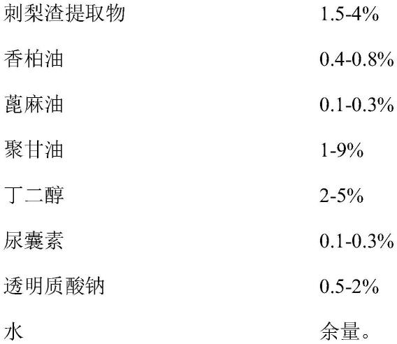 刺梨渣提取物修护面膜及其制备方法与流程