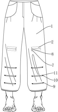 一种可调节裤腿的干爽休闲裤的制作方法