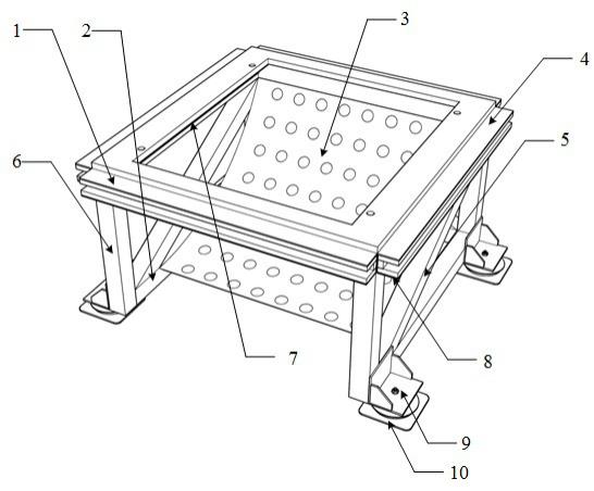 一种下送风形式精密空调室内机专用隔振降噪底座的制作方法