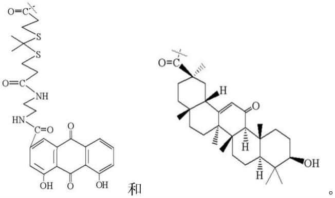 一种雷公藤红素/甘草次酸-羧甲基壳聚糖-酮缩硫醇-大黄酸胶束