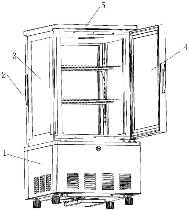 一种带有气压平衡装置的对开门展示柜的制作方法