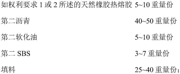 一种天然橡胶热熔胶、包含其的改性沥青胶料及其制备方法和应用与流程