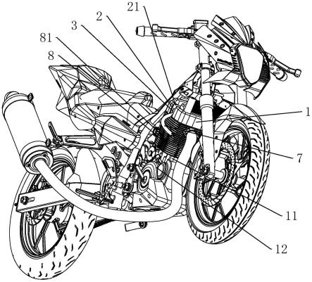 摩托车发动机简笔画图片