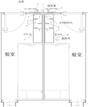 一种将底部作为船舶舱室回风路径布置的家具及舱室的制作方法