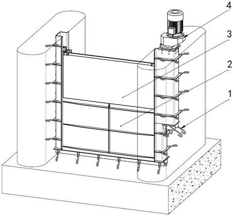 一种可以双位泄流的手电机三用双扉式堰门的制作方法
