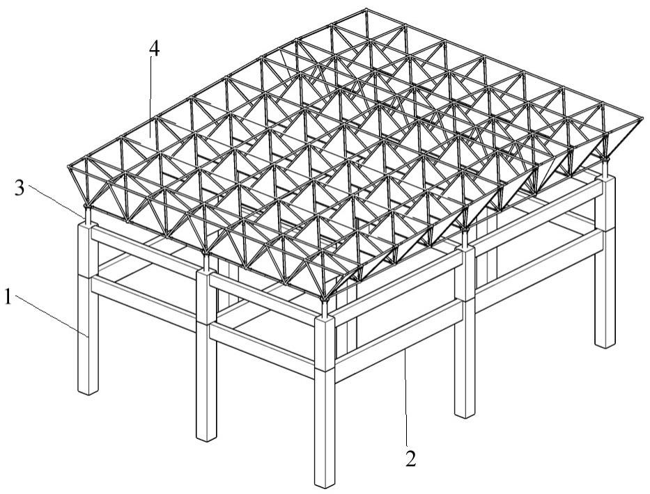 一种改建中利用旧网架的支撑结构的制作方法