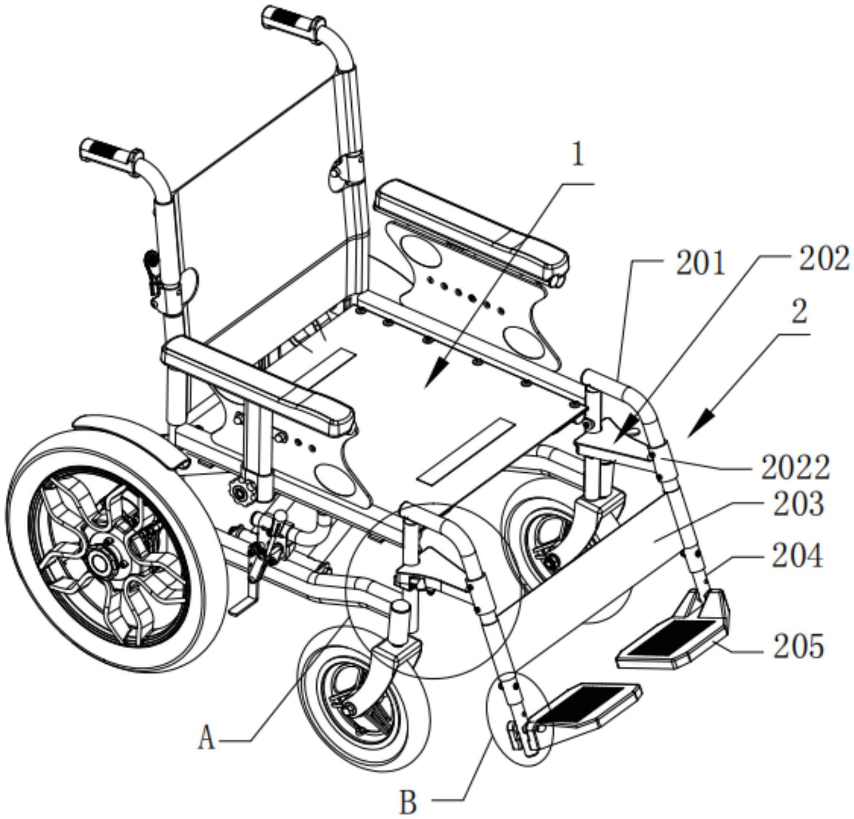 一种设置于电动轮椅上的脚踏装置的制作方法