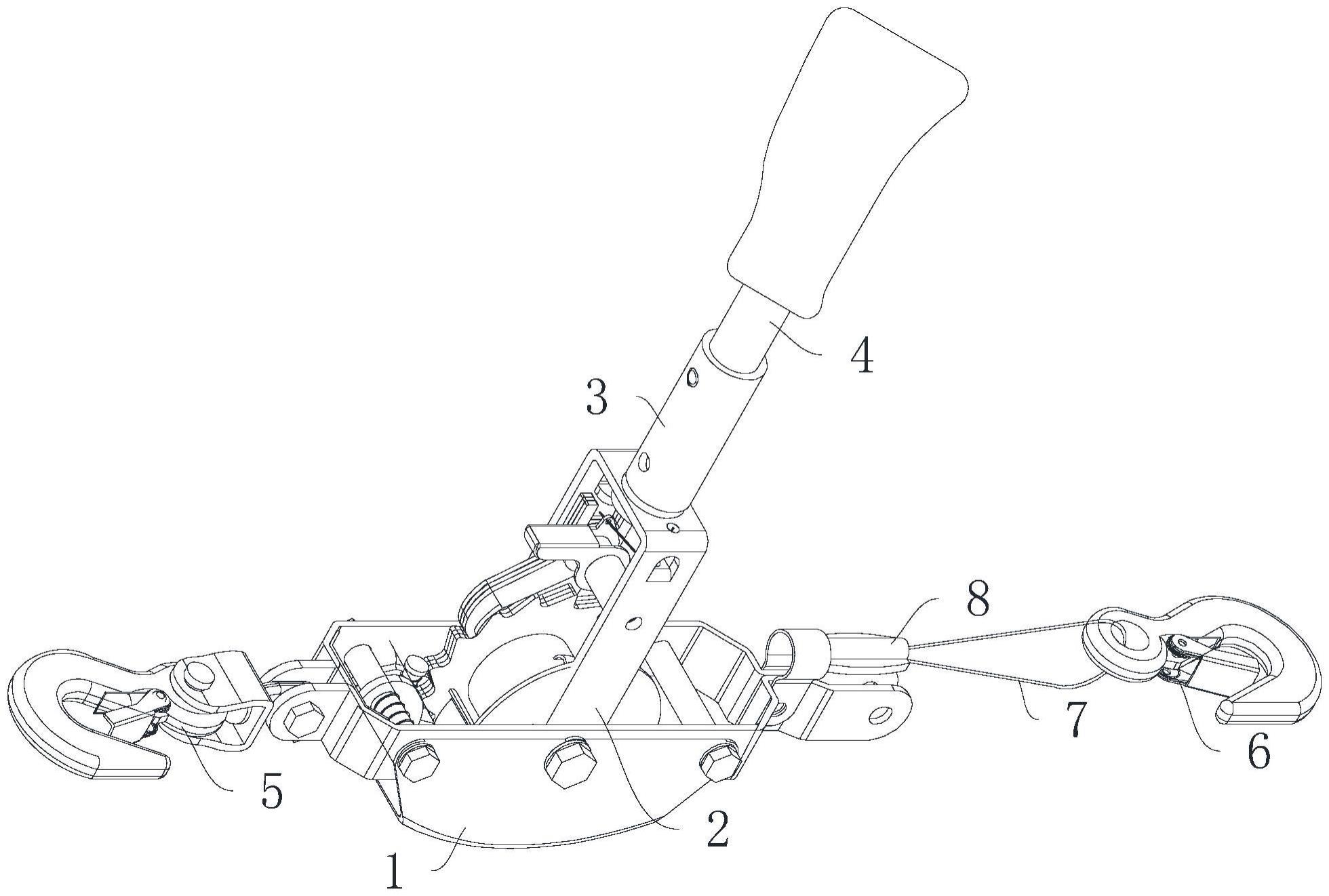一种单齿双钩拉紧器钢丝绳防护装置的制作方法