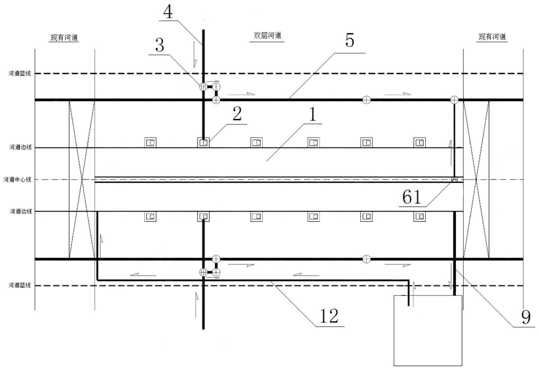 一种适用于缺水城市季节性河流的双层河道的制作方法