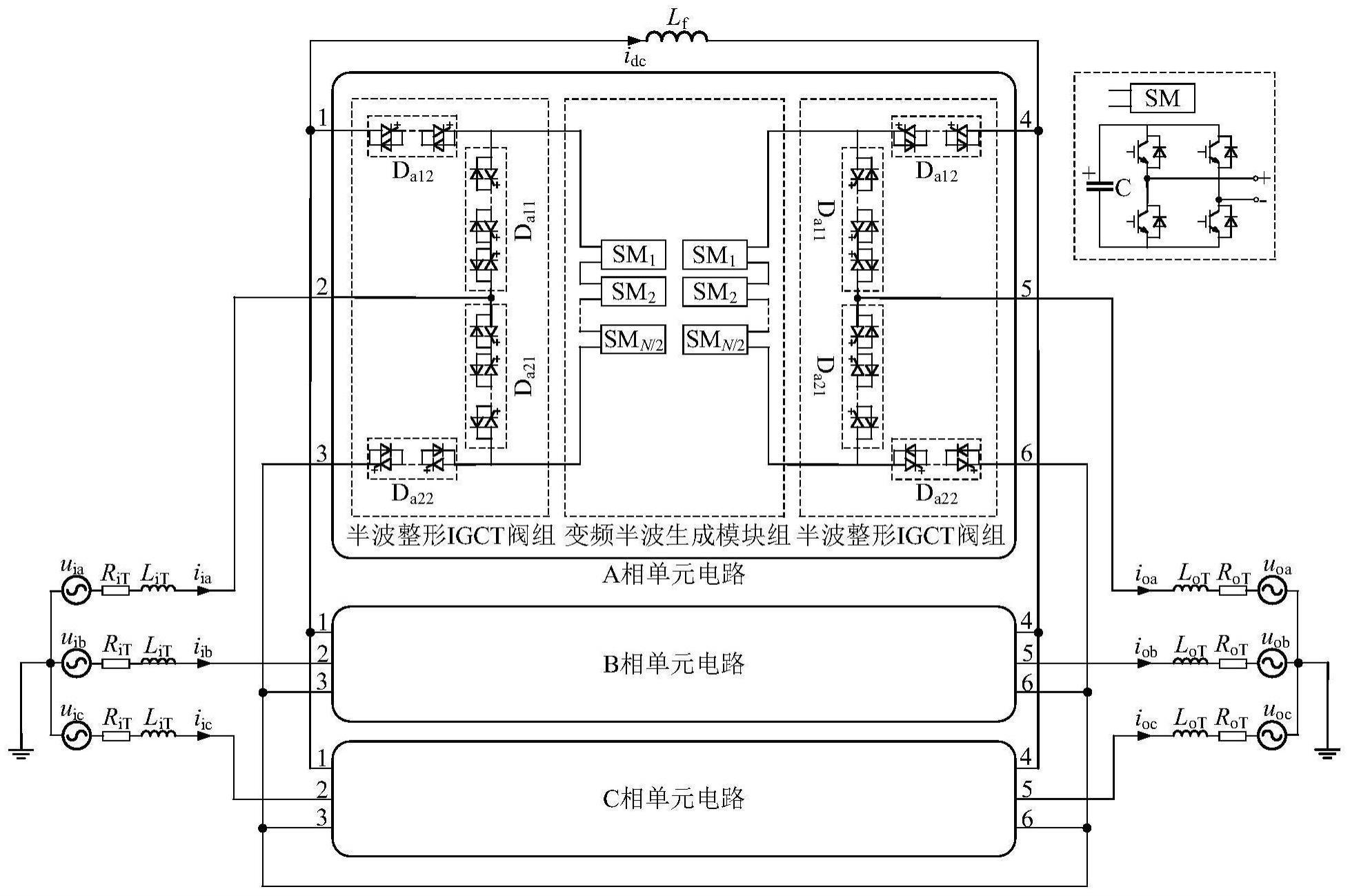 一种半波交替AC-AC换流器拓扑及其控制方法