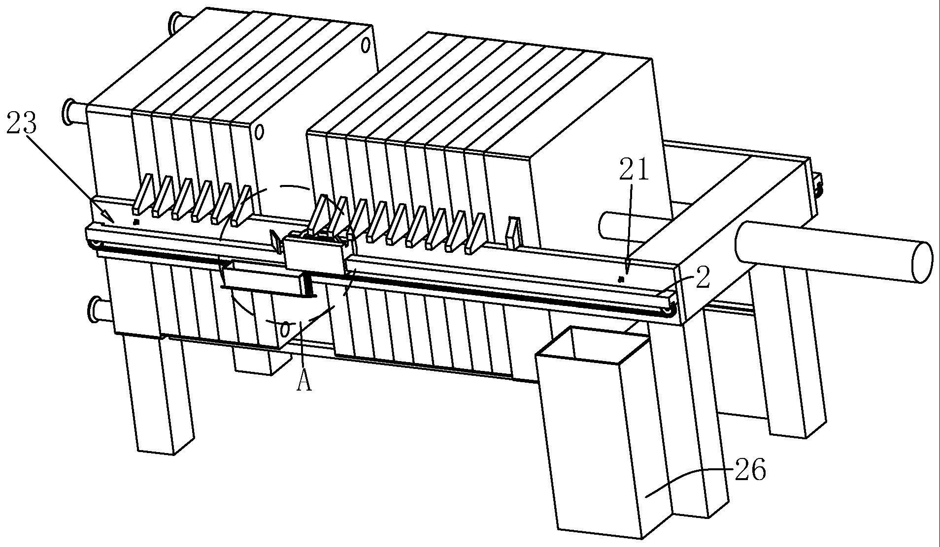 一种压滤机用过滤板回位装置清理机构的制作方法