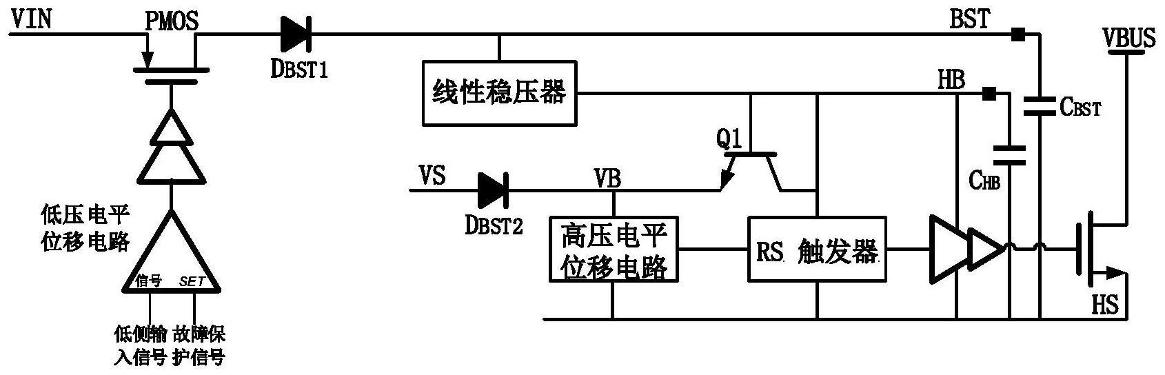 用于半桥型氮化镓栅极驱动器的高侧供电电路和供电方法与流程