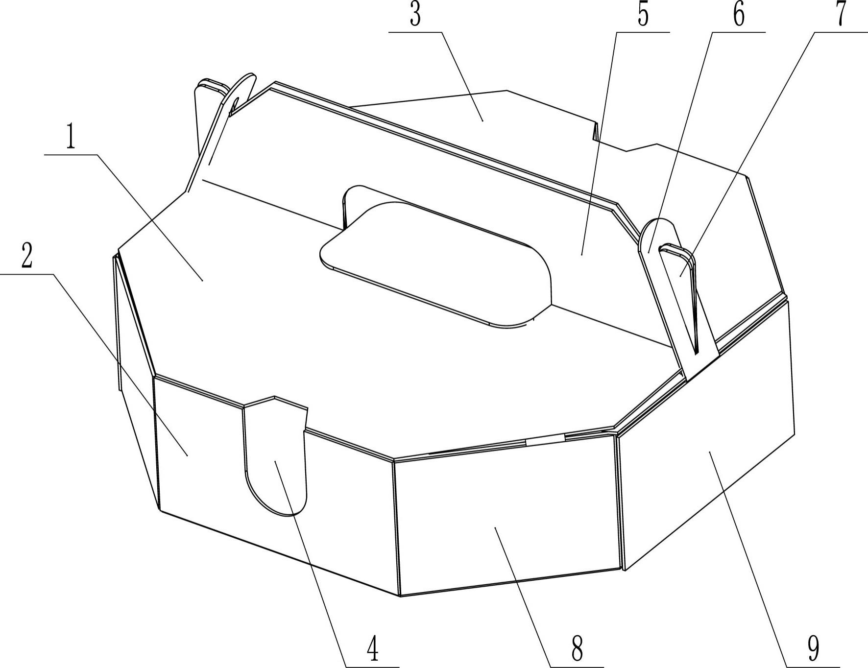 八边形开窗手提包装盒的制作方法