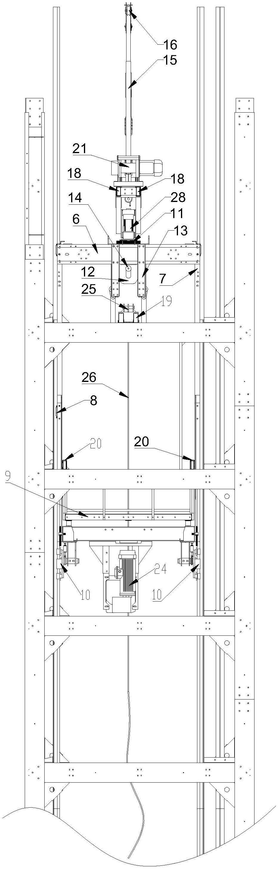 一种用于钢构电梯井道和电梯设备同时安装的施工装置的制作方法