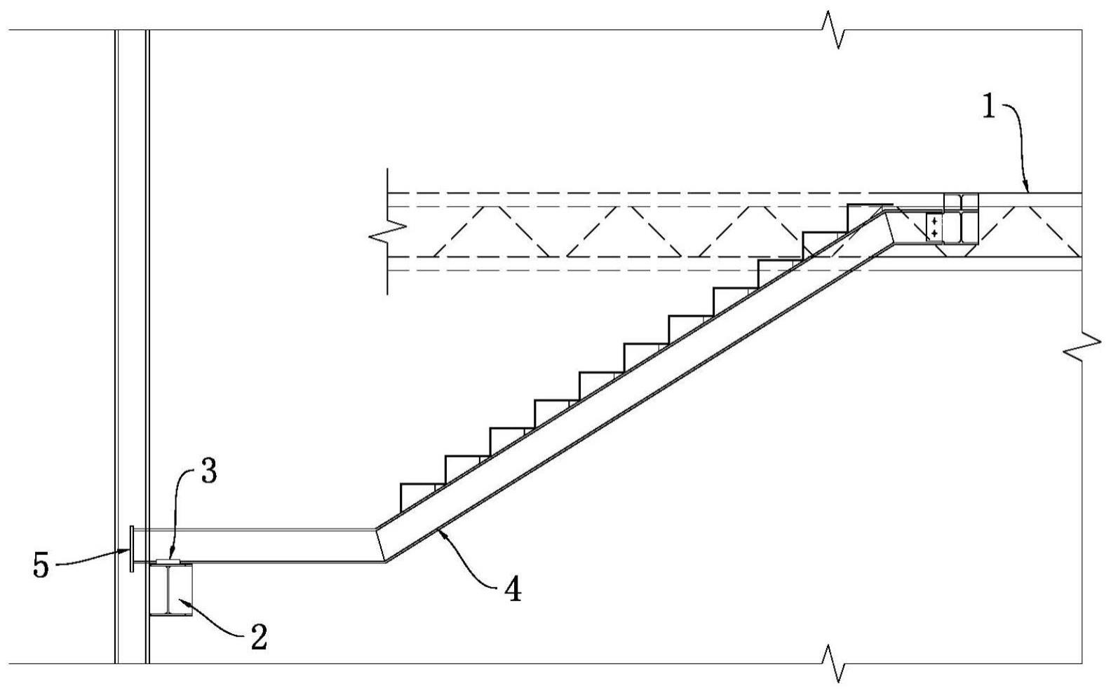 一种钢结构楼梯滑动支座节点构造的制作方法