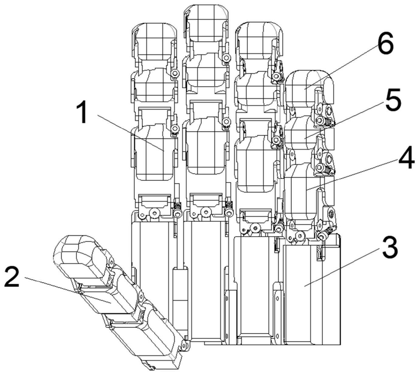 一种形态与关节刚度可调整的仿人多指手