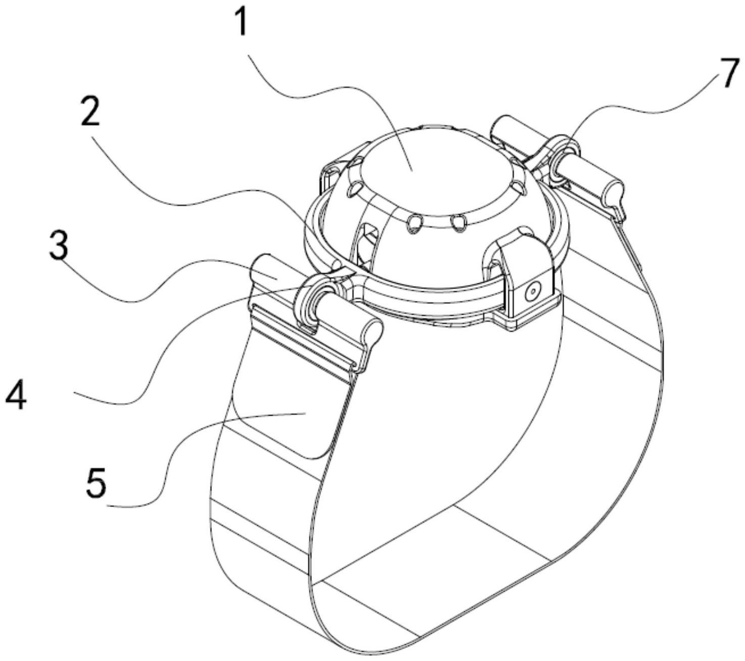 一种胸腔按压机的绑带万向连接结构及胸腔按压机的制作方法