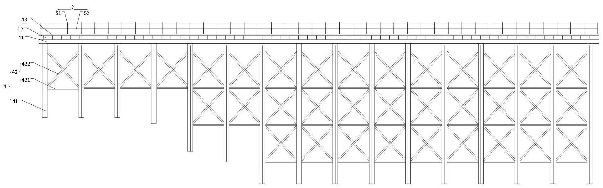 特大桥建设中物料存储和转运用施工平台及安拆方法