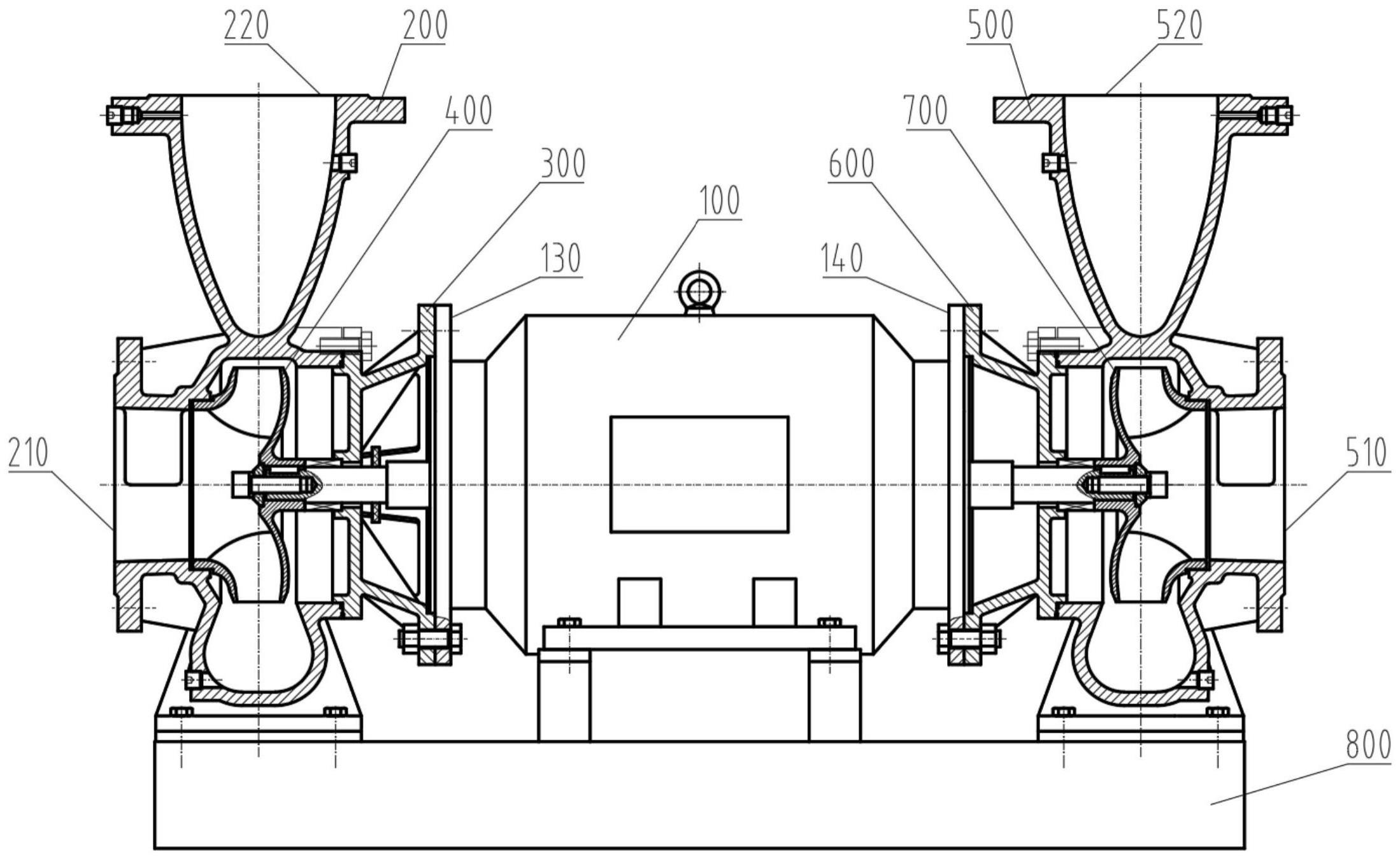 一种卧式双头直联共轴离心泵组的制作方法