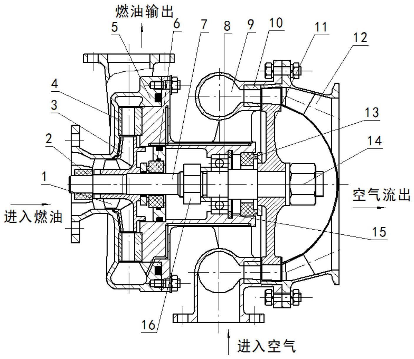 一种涵道式空气涡轮与燃油泵的组合结构的制作方法