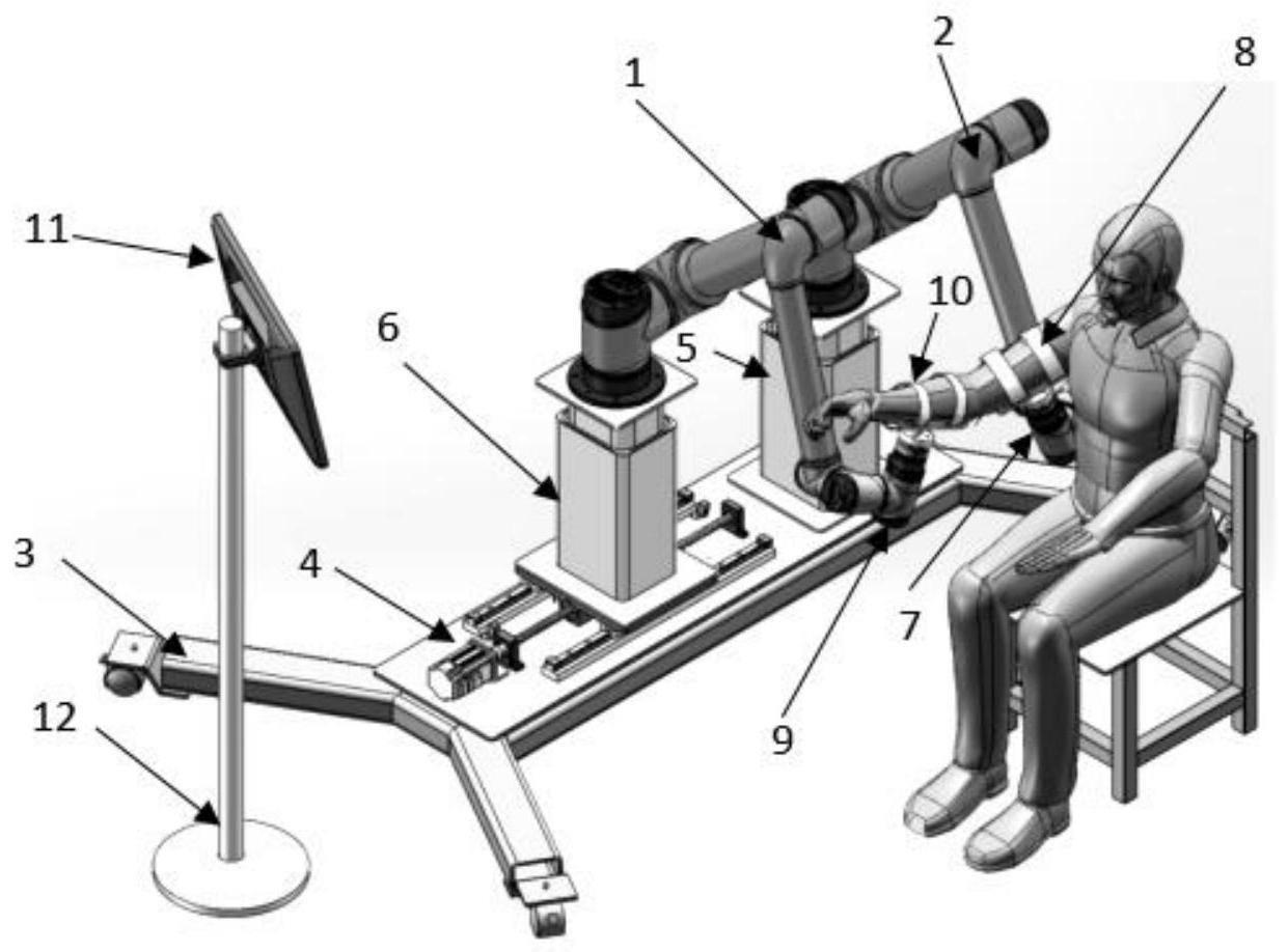 一种双机器人辅助上肢单侧的康复训练系统及其控制方法