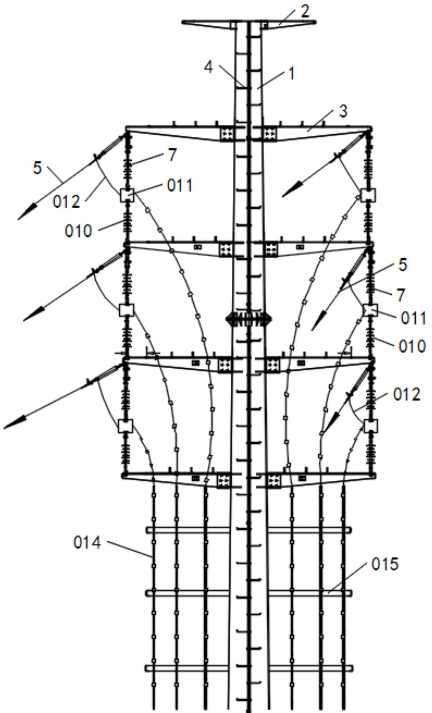 一种用于引接多根电缆上下杆塔的双回电缆终端杆塔的制作方法