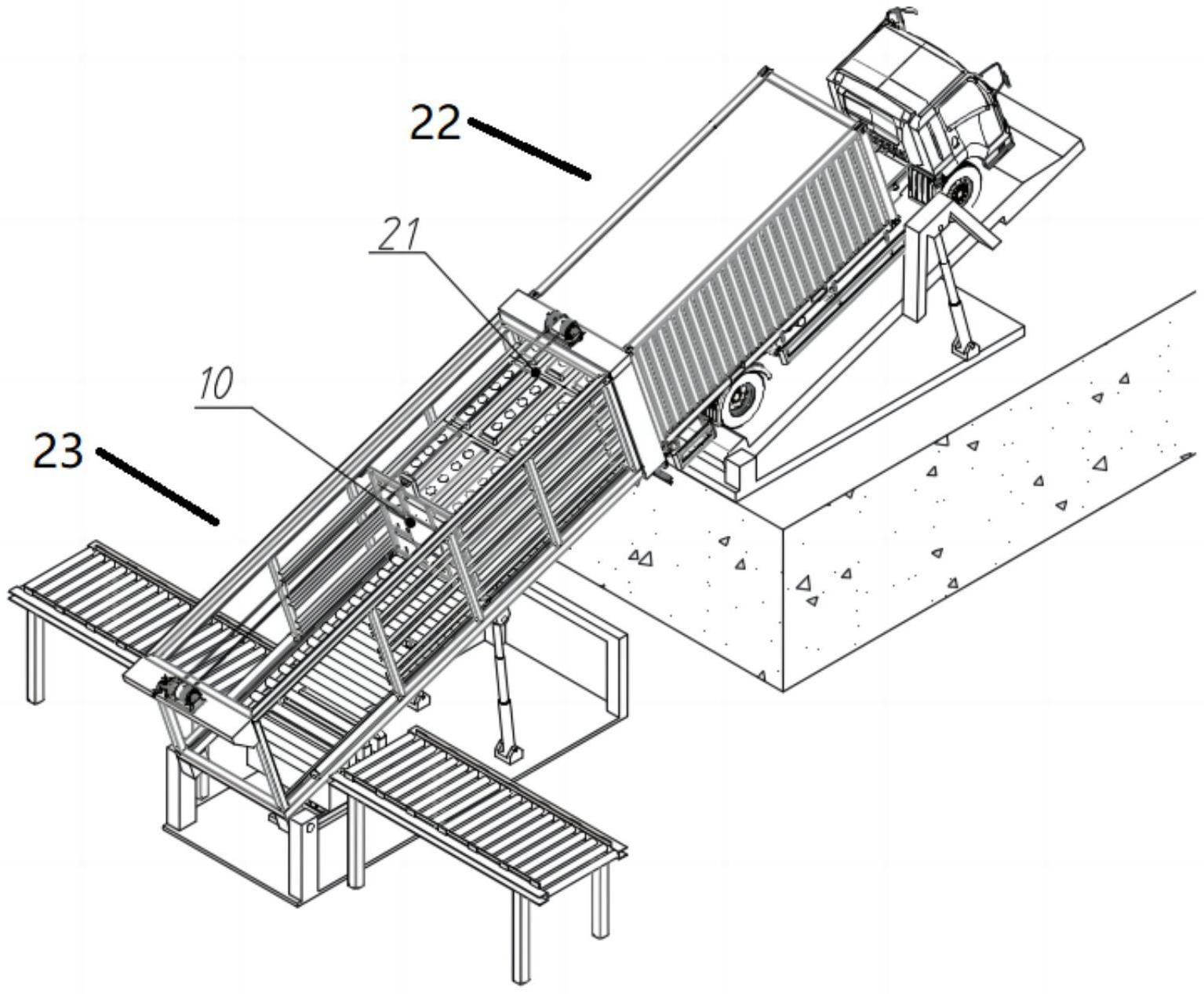一种阳极炭块集装箱自动卸车堆垛装置的制作方法