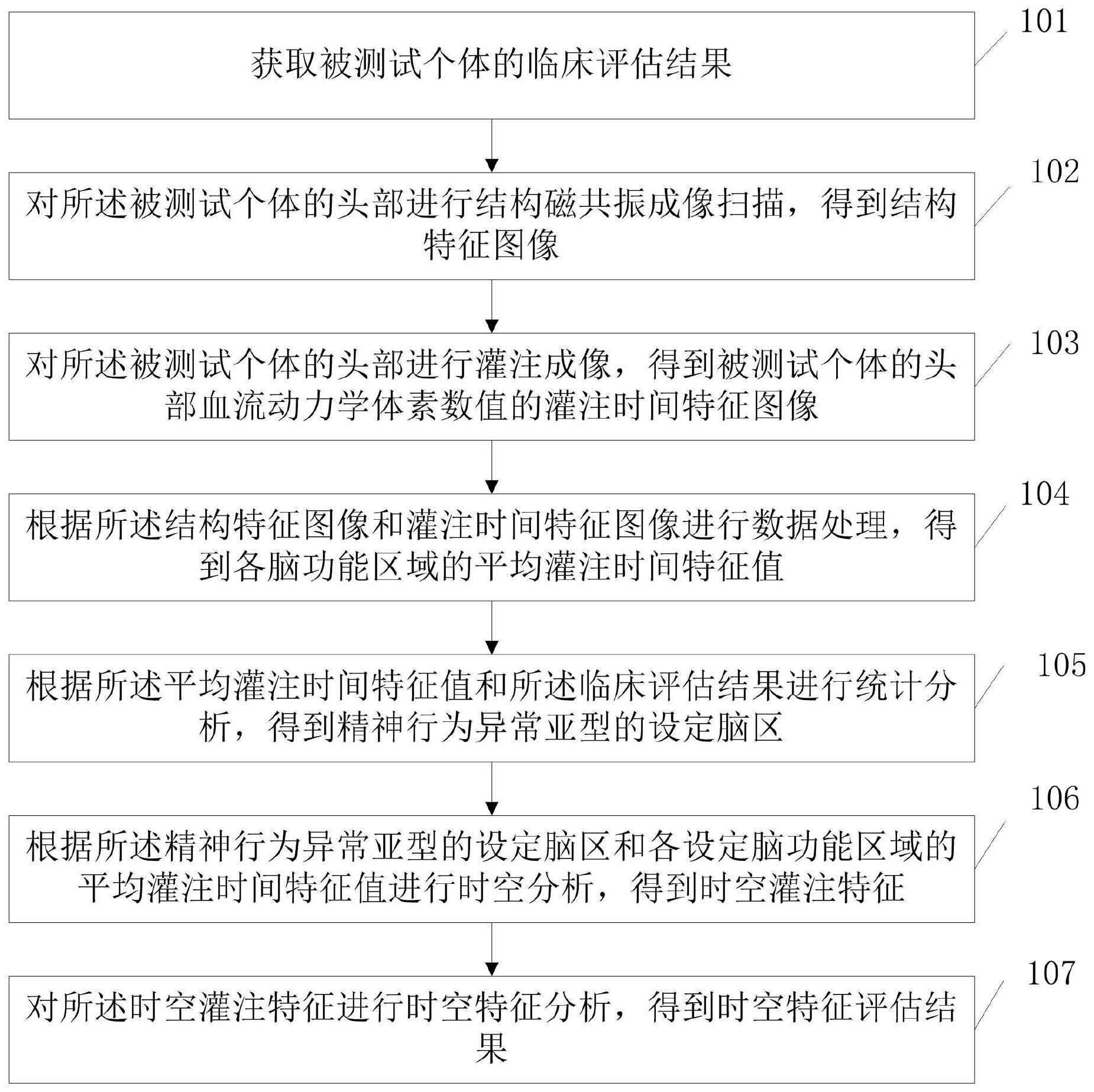 精神行为脑功能区时空灌注评估方法、系统、设备及介质