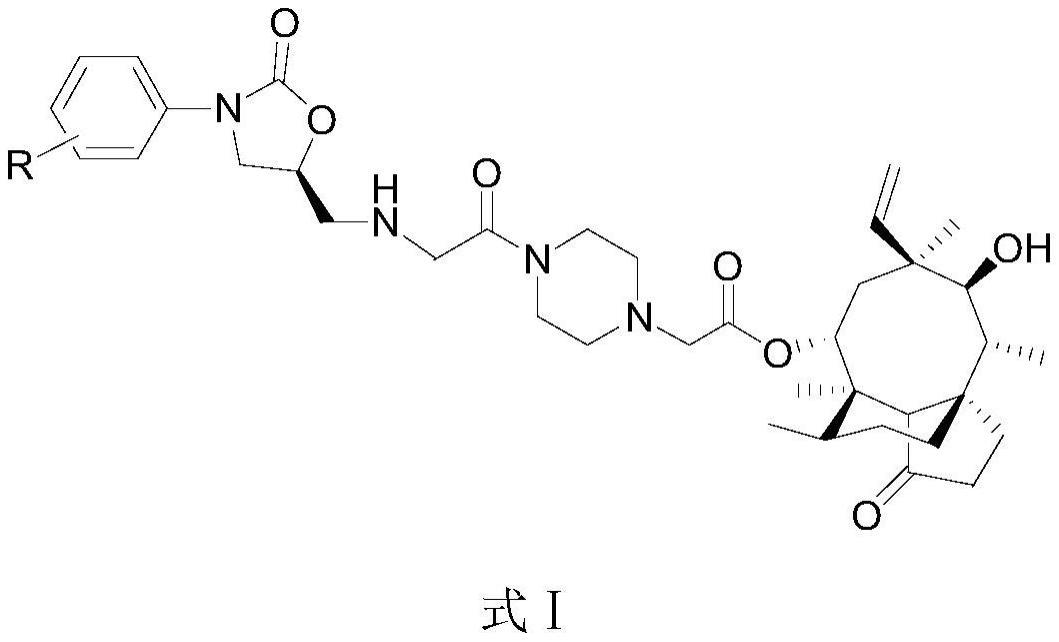 哌嗪连接的噁唑烷酮截短侧耳素衍生物和应用及其药物组合物
