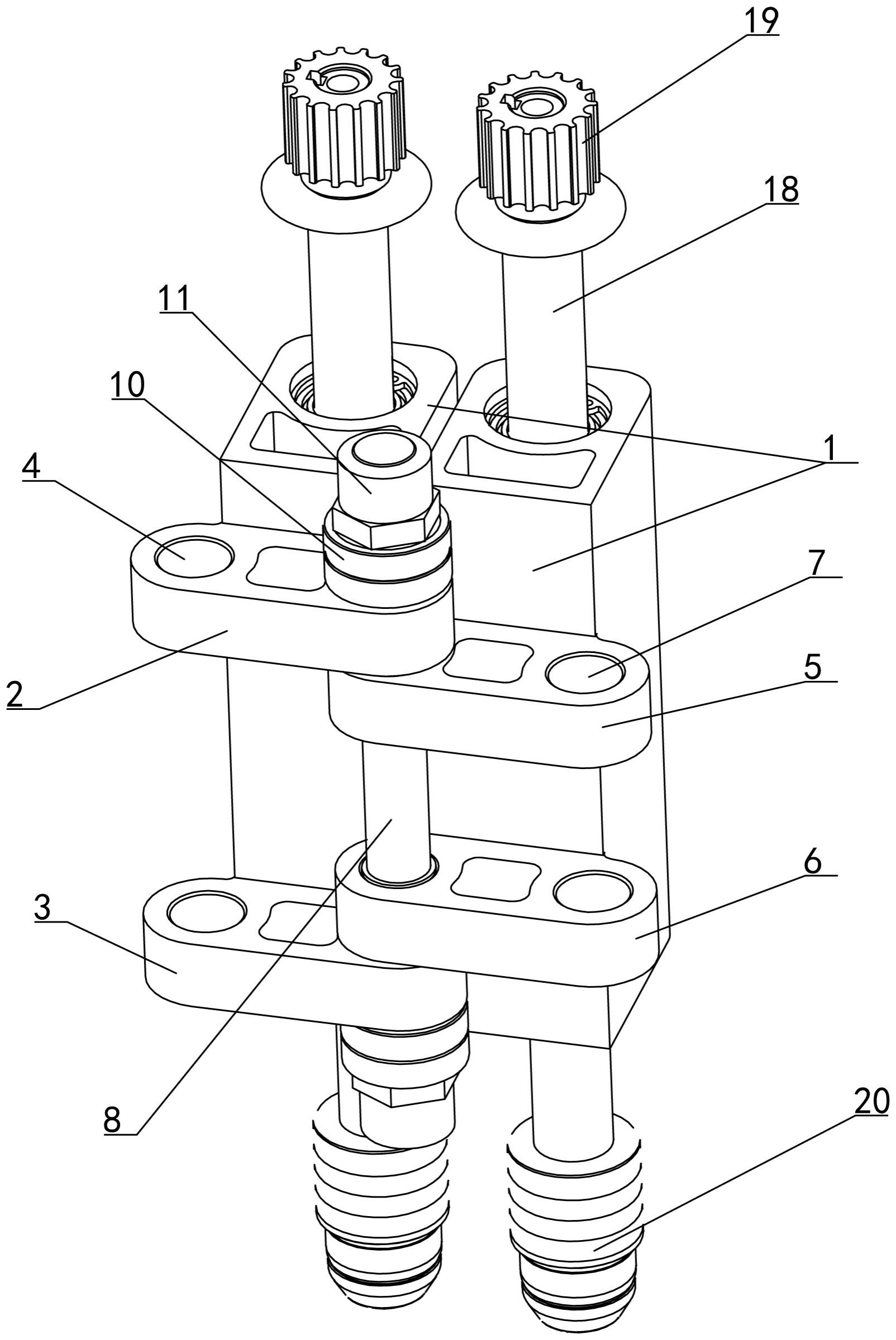 吹瓶机一体式链条瓶坯支撑座的制作方法