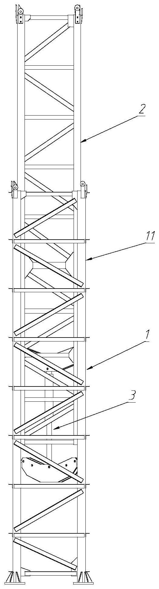 一种内顶升塔吊主体的顶升方法与流程