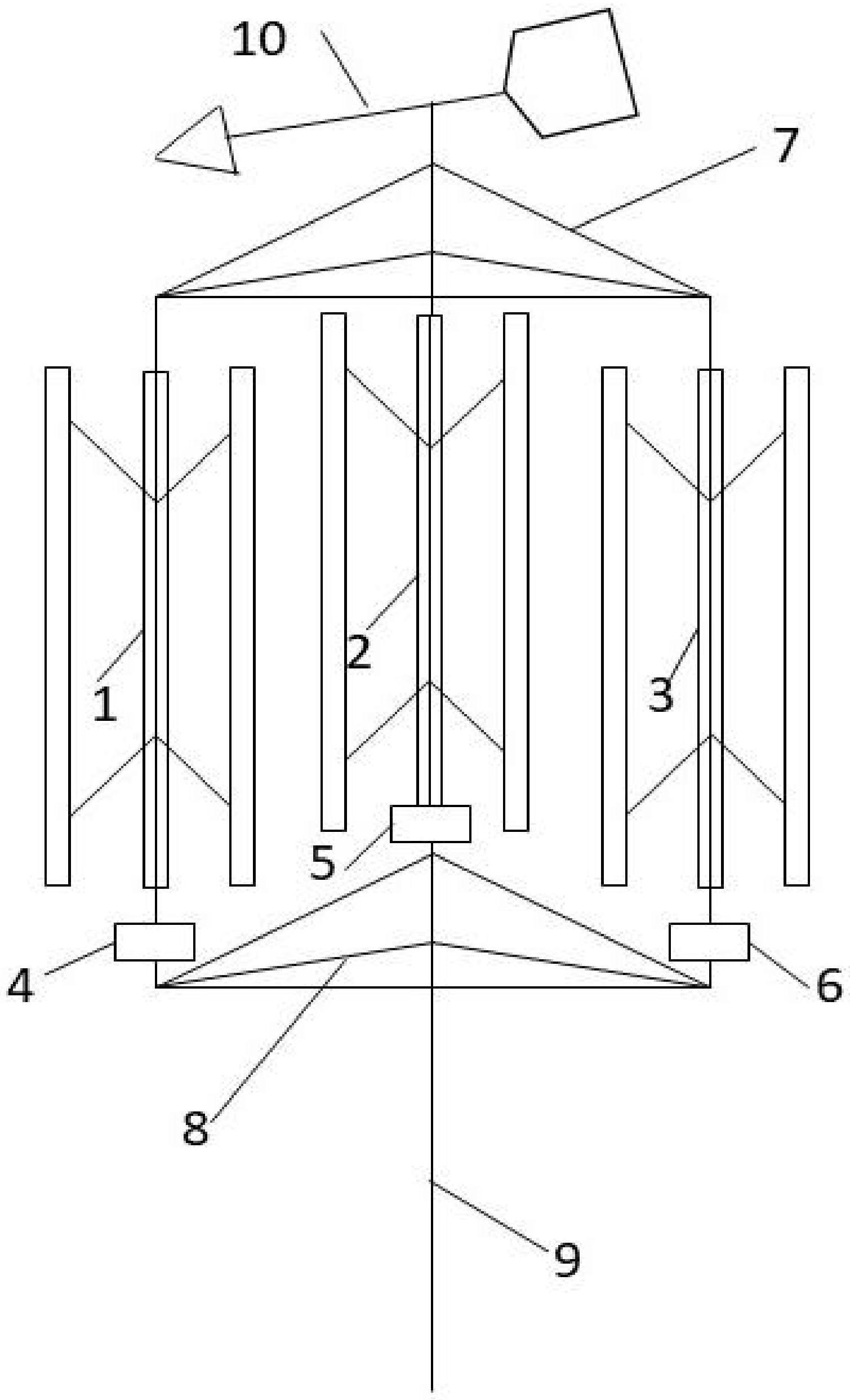 一种垂直轴风电机组三机组联合发电装置的制作方法