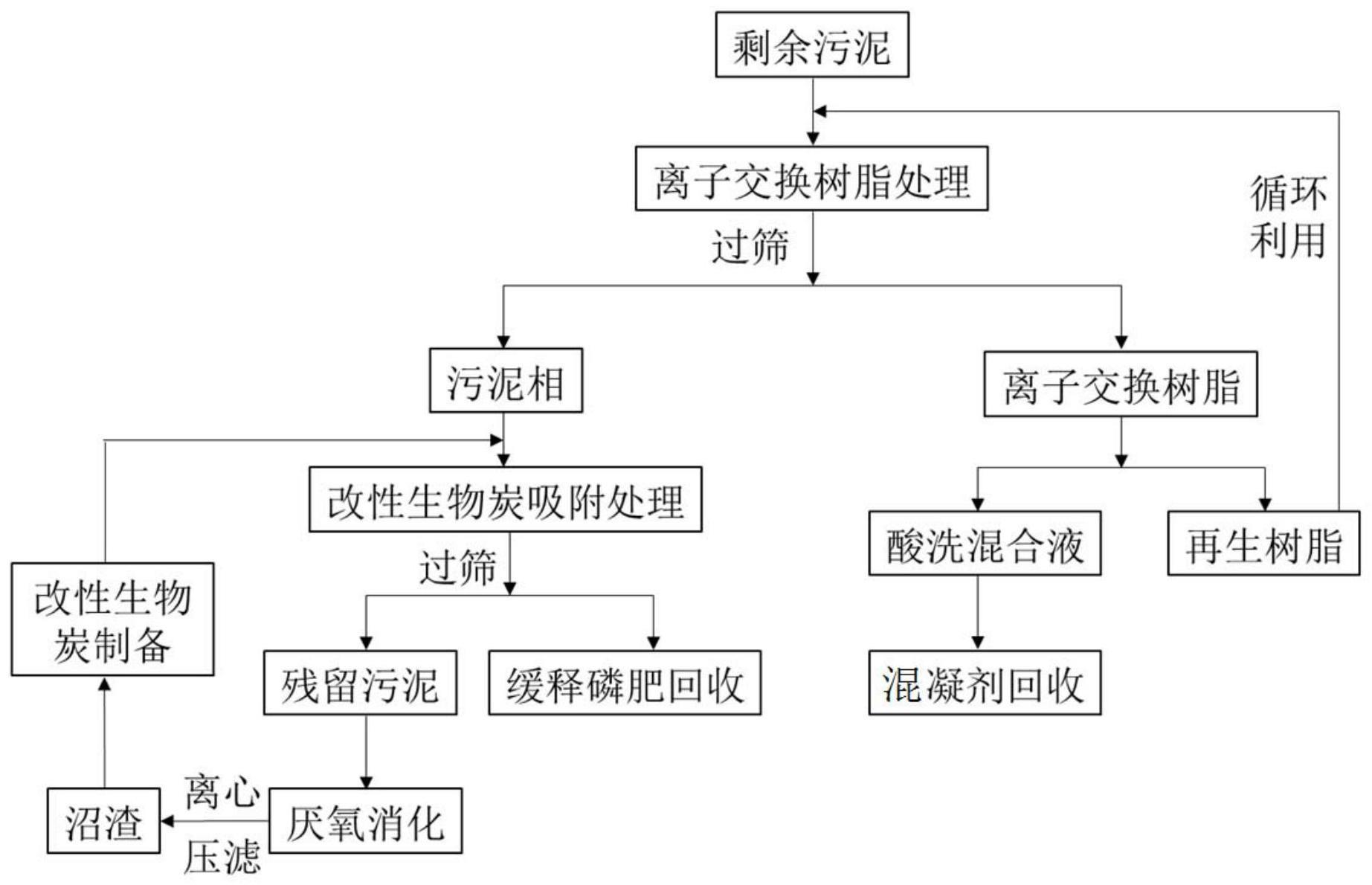 一种利用酸性阳离子交换树脂强化污泥组分分离的工艺