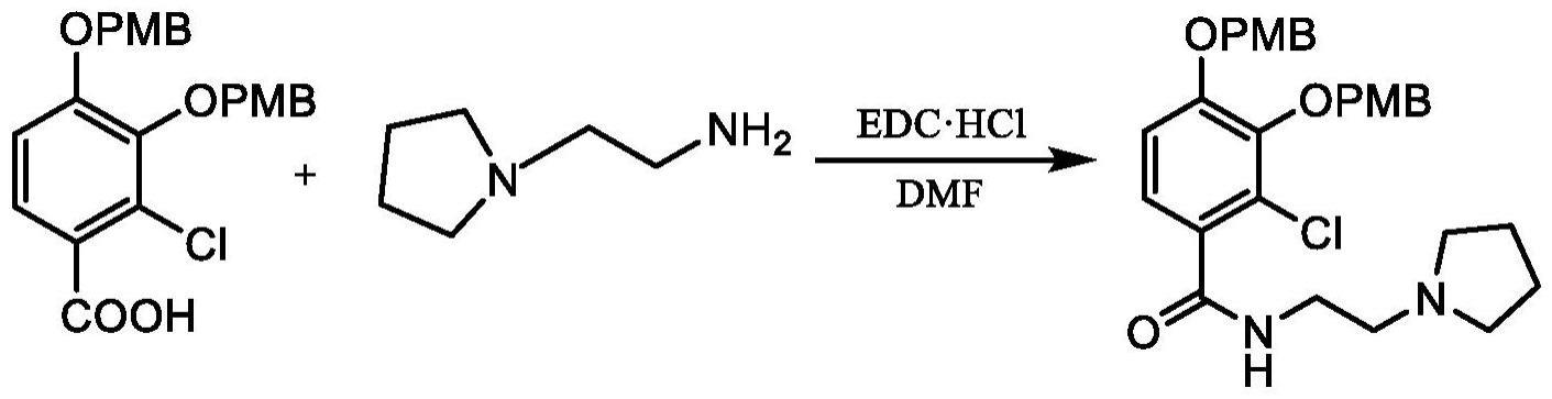 一种2-氯-3,4-二对甲氧苯甲氧基-N-(2-(1-吡咯烷)乙基)苯甲酰胺的制备方法