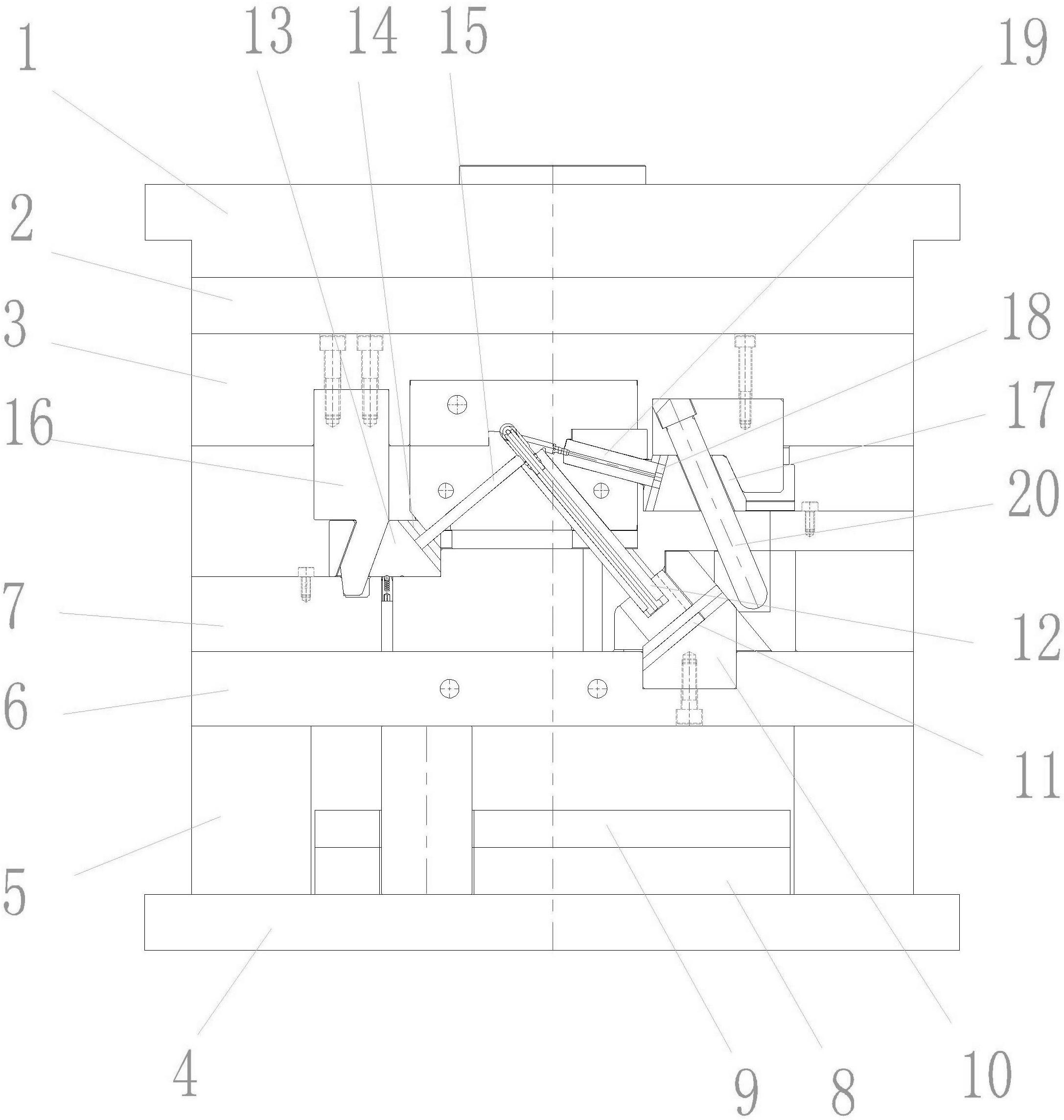 一种动模滑块和先拔滑块双向侧抽的模具的制作方法