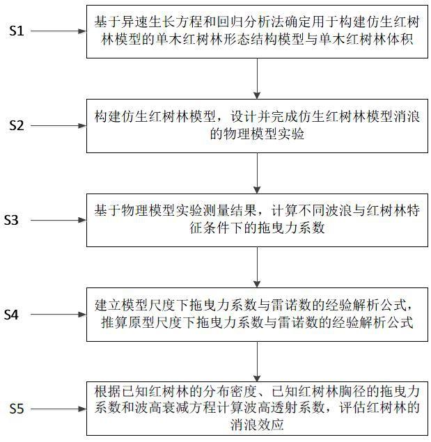 基于仿生红树林模型拖曳力系数的红树林消浪评估方法