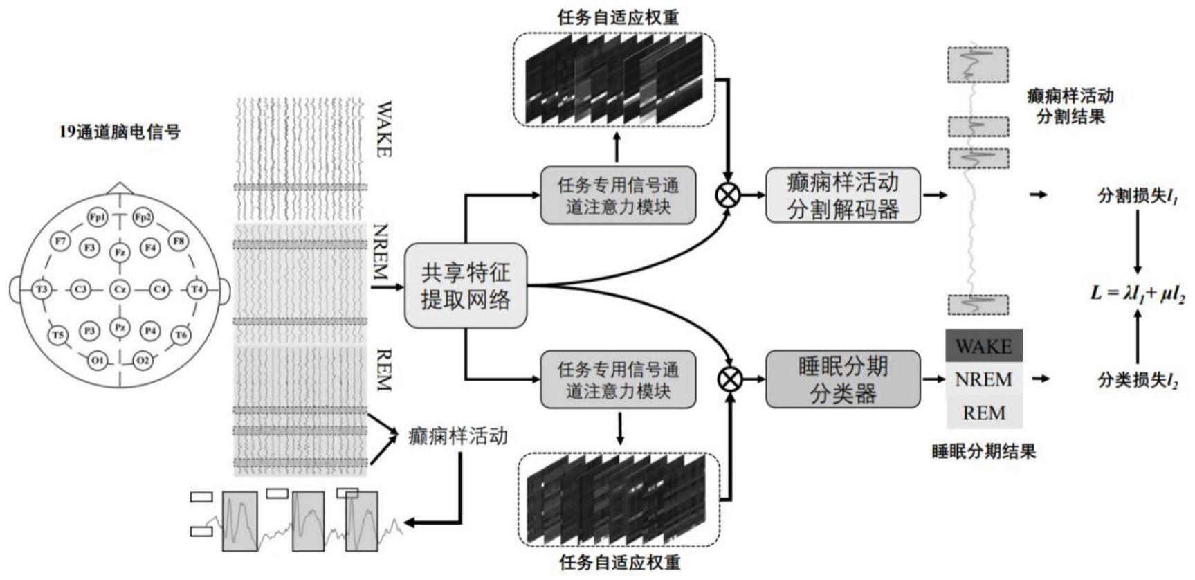 基于多任务深度网络的睡眠中癫痫性电持续状态量化方法